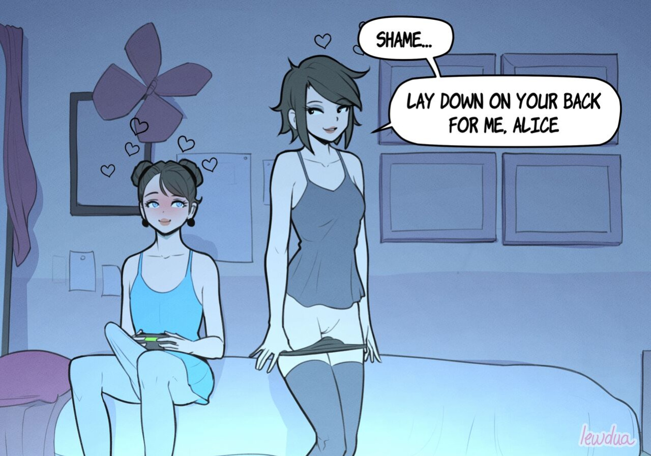 [Lewdua] Alice and Alison Playing Games with the Secret Lover at Night