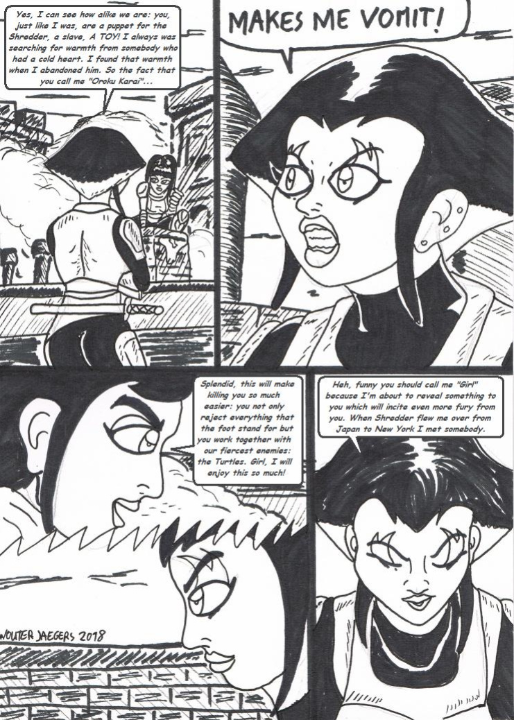 Teenage mutant Ninja Turtles: Karai versus Karai.