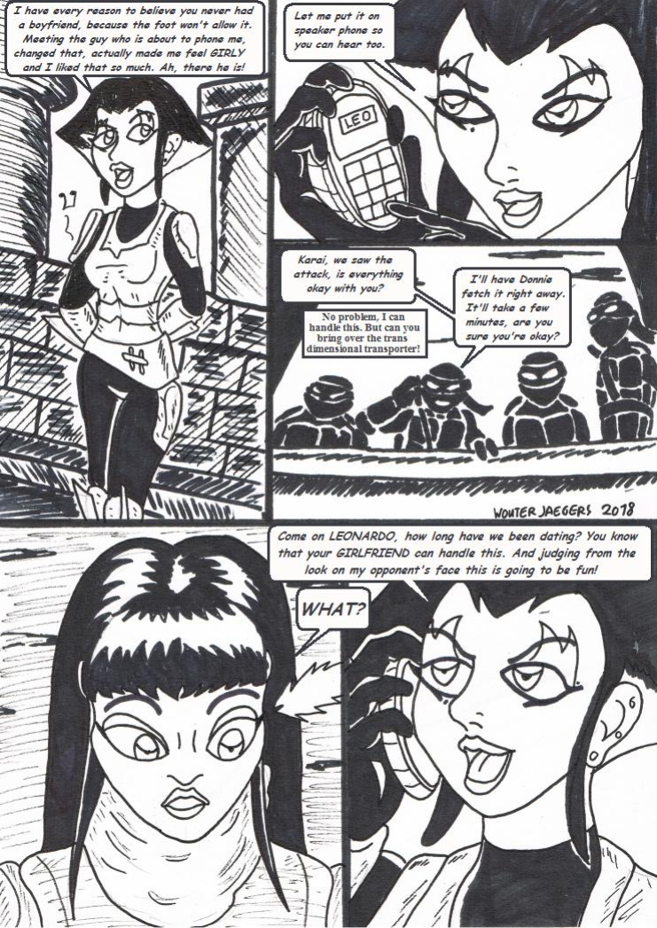 Teenage mutant Ninja Turtles: Karai versus Karai.