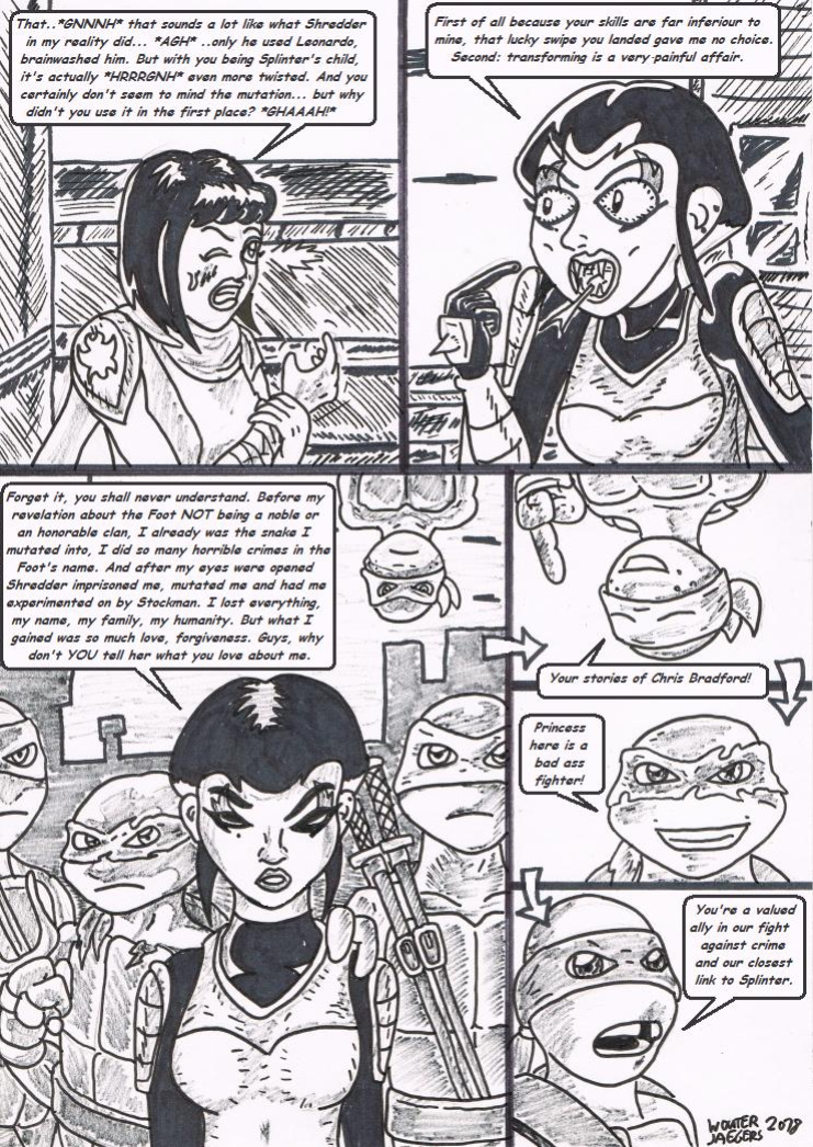 Teenage mutant Ninja Turtles: Karai versus Karai.
