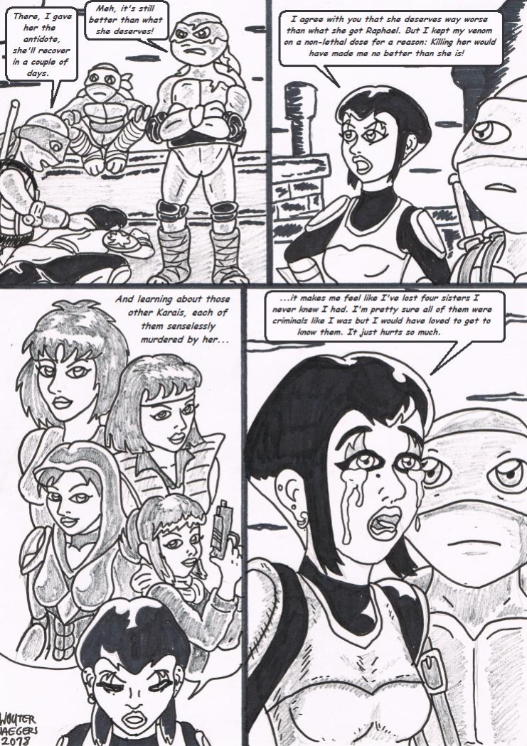 Teenage mutant Ninja Turtles: Karai versus Karai.