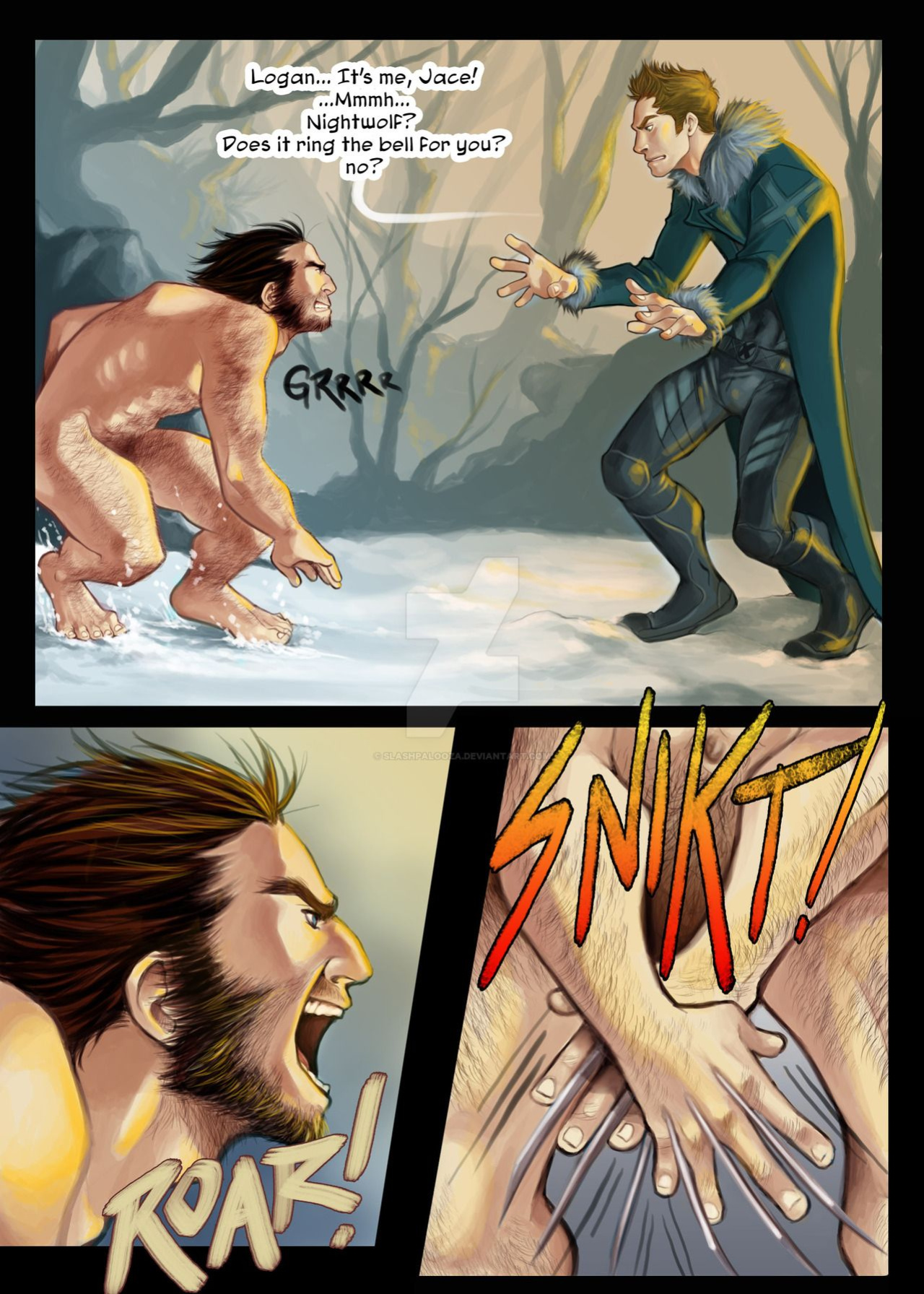 Wolverine and Nightwolf (by slashpalooza)