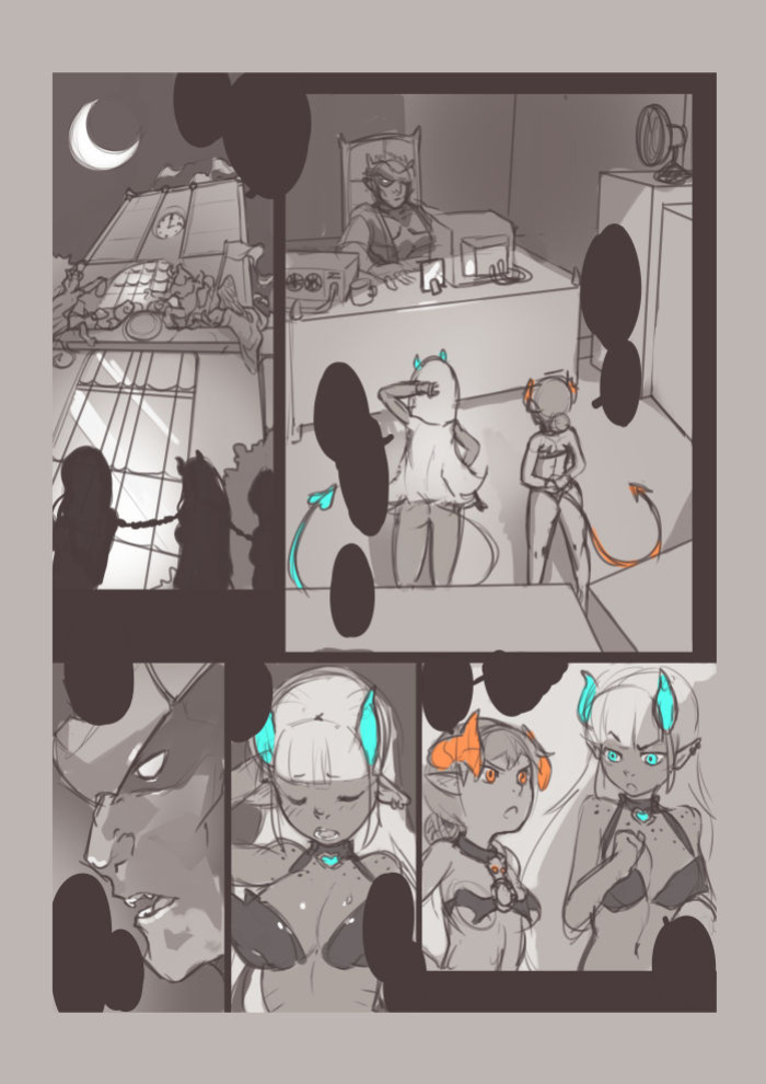 [Norasuko] Locking Horns_original sketches.