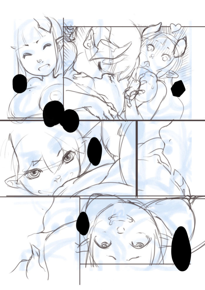 [Norasuko] Locking Horns_original sketches.