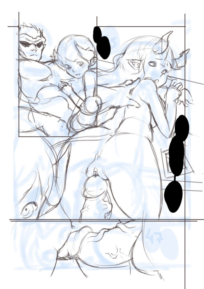 [Norasuko] Locking Horns_original sketches.