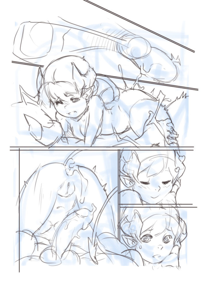[Norasuko] Locking Horns_original sketches.