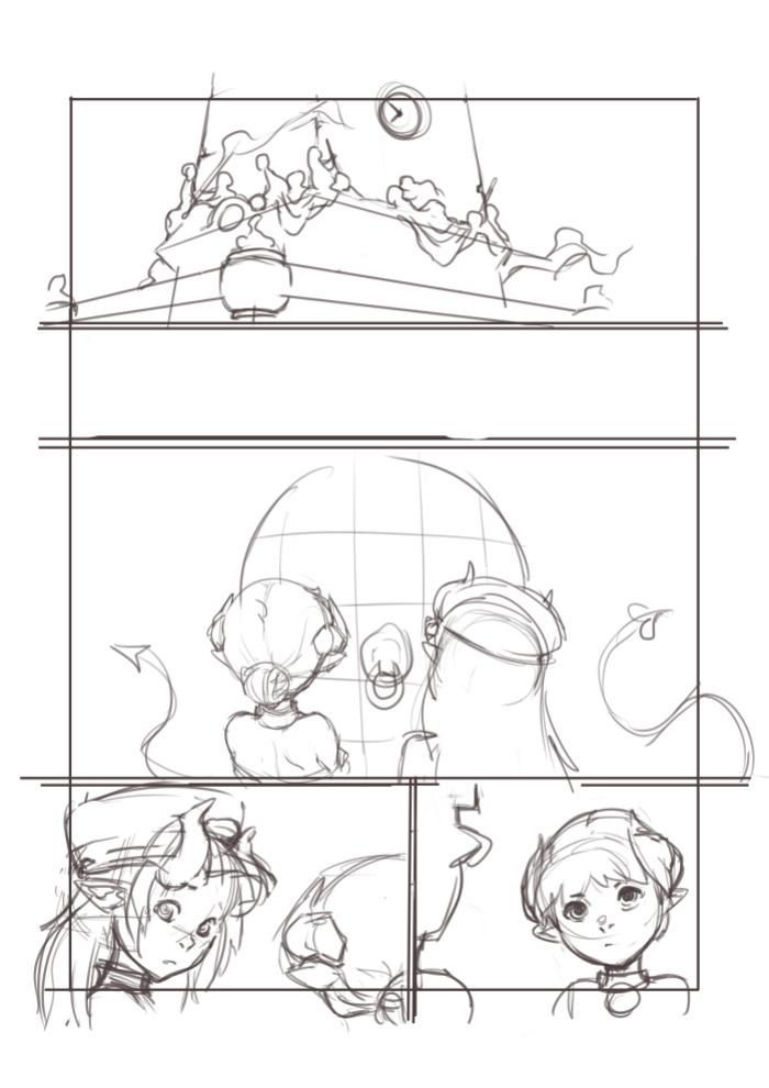 [Norasuko] Locking Horns_original sketches.