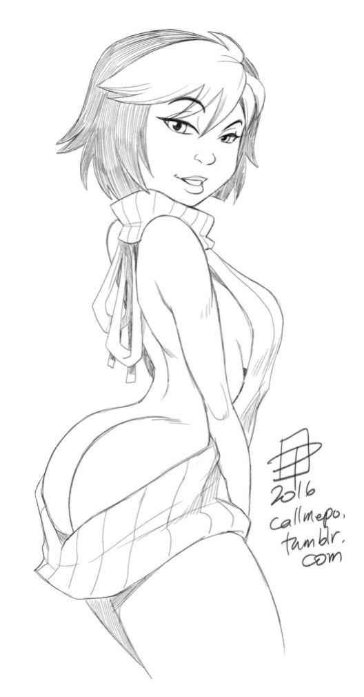 Callmepo - Short Shorts + Virgin Killer Sweater