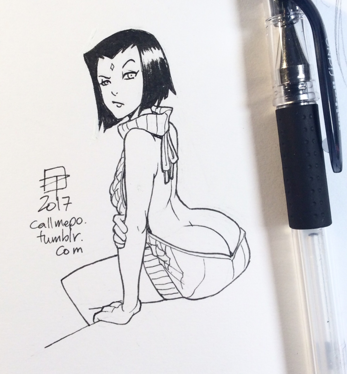 Callmepo - Short Shorts + Virgin Killer Sweater