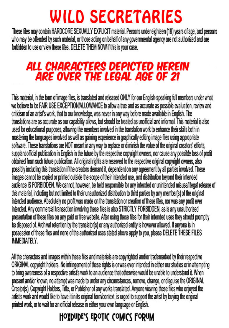 WILD SECRETARIES - BY CHRIS - ENGLISH TRANSLATION