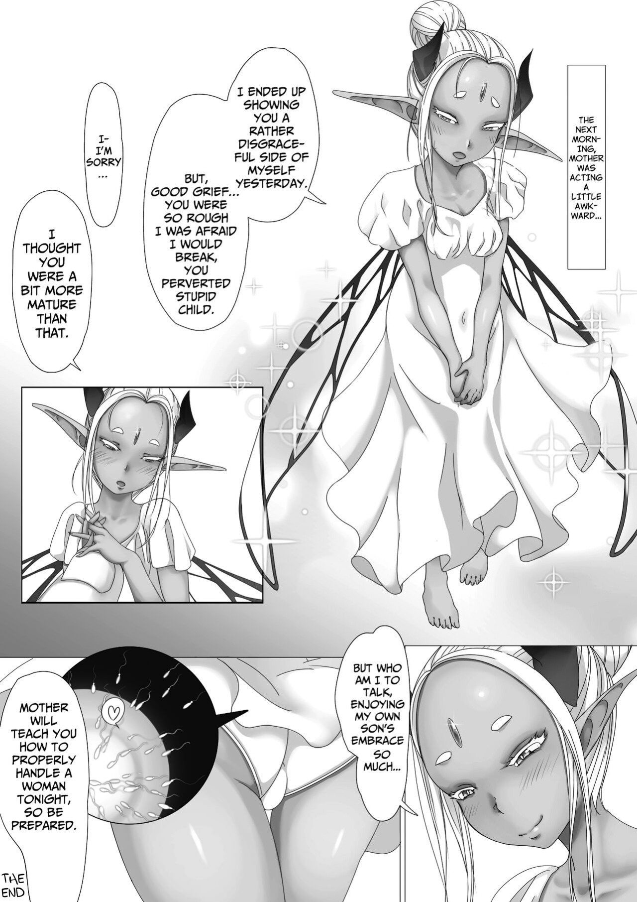 [Gelatin Utopia (Funakura)] Yosei no Haha ga Musuko Ochinchin to Nama Koubi shite Haranjau Ohanashi | The Story of a Fairy Mother Mating with her Son until she's Pregnant with his Child {Bigk40k}