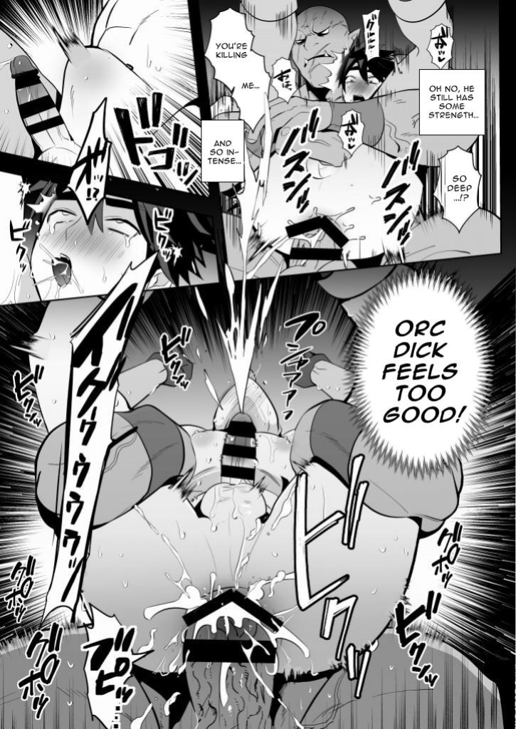 [Yamiochi Shita Murabito (Yamito)] Yuusha Haiboku! Shinjin Yuusha to Dekamara no Orc | Hero Defeated! ~Noobie Hero and the Big Dick Orc~ [numbuh1]