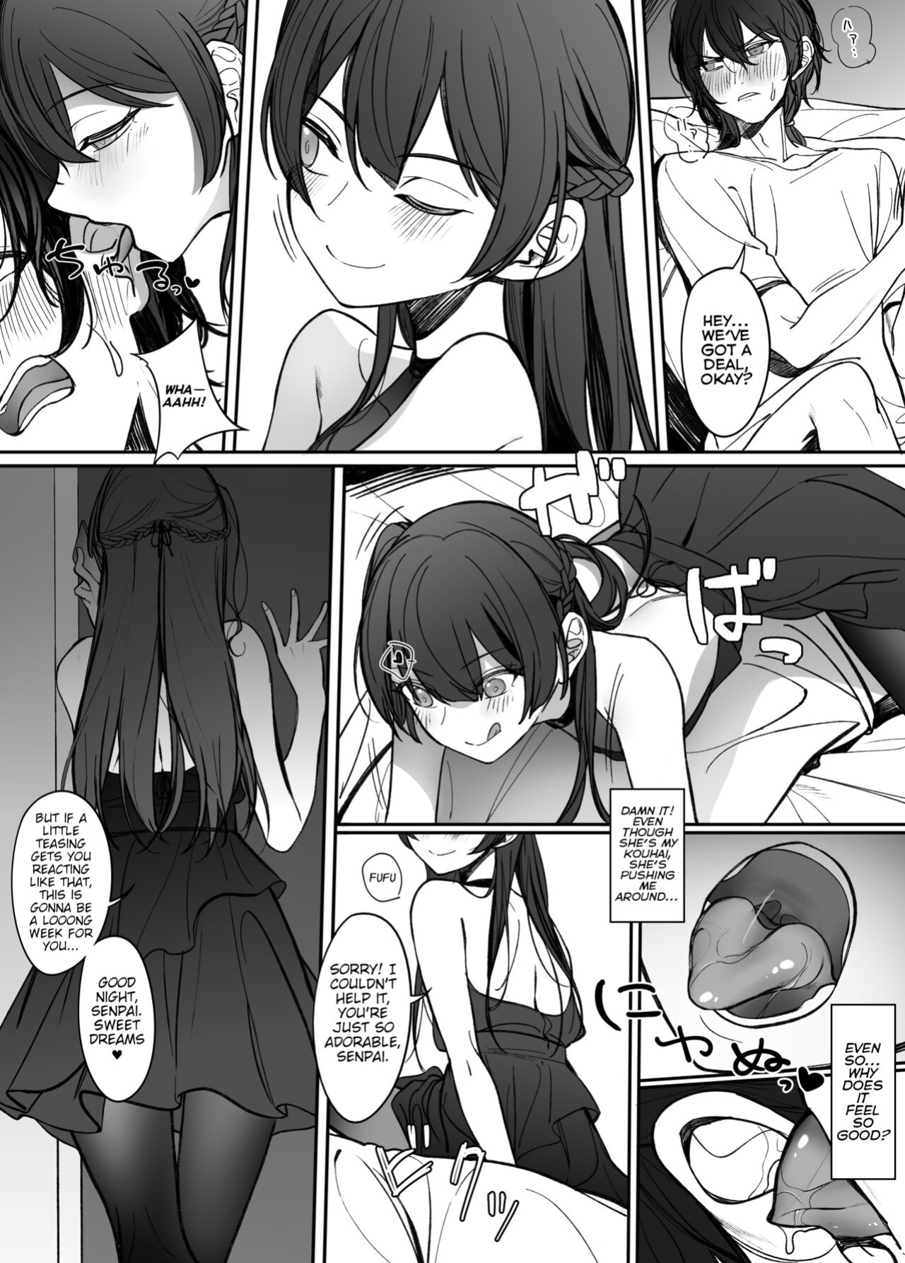 [Asakasha Doujin (Nakamura Rohane)] Gyakuen ~Koakuma Kouhai no Hiasobi~ | Gyakuen ~A Devilish Little Kouhai Plays with Fire~ [ShinyTL]