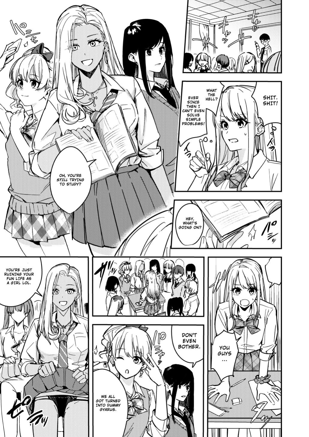 [Amuai Okashi Seisakusho (Betty)] Shuudan Jotaika Gyaru, Ochiru | Group Gyarufication and Degeneration {Sankaku Scans}