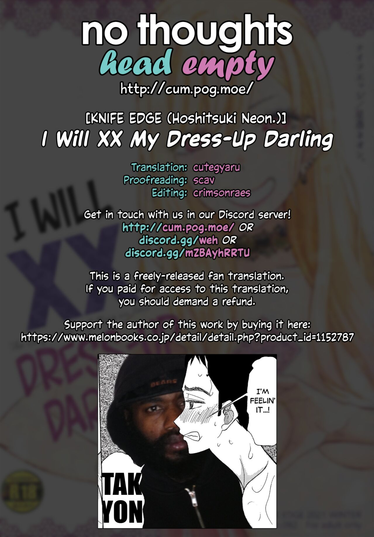 (C99) [KNIFE EDGE (Hoshitsuki Neon.)] Ano Kisegae Ningyou ga XX o Suru | I Will XX my Dress-Up Darling (Sono Bisque Doll wa Koi o Suru) [head empty]