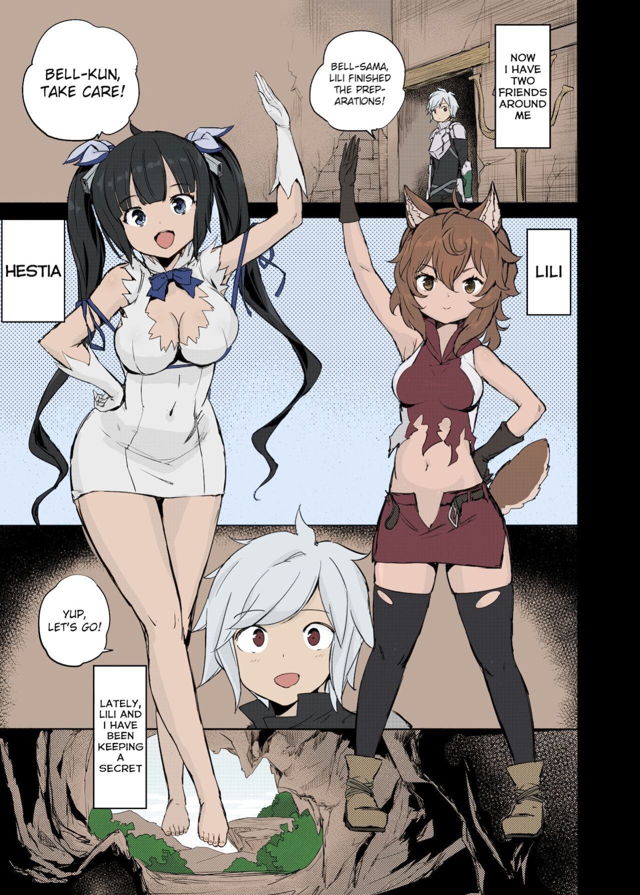 [AOKIHOSHI (Akaiguppy)] Dungeon no Ana Sono (Dungeon ni Deai o Motomeru no wa Machigatteiru Darou ka) [Treize Scans] [Colorized]