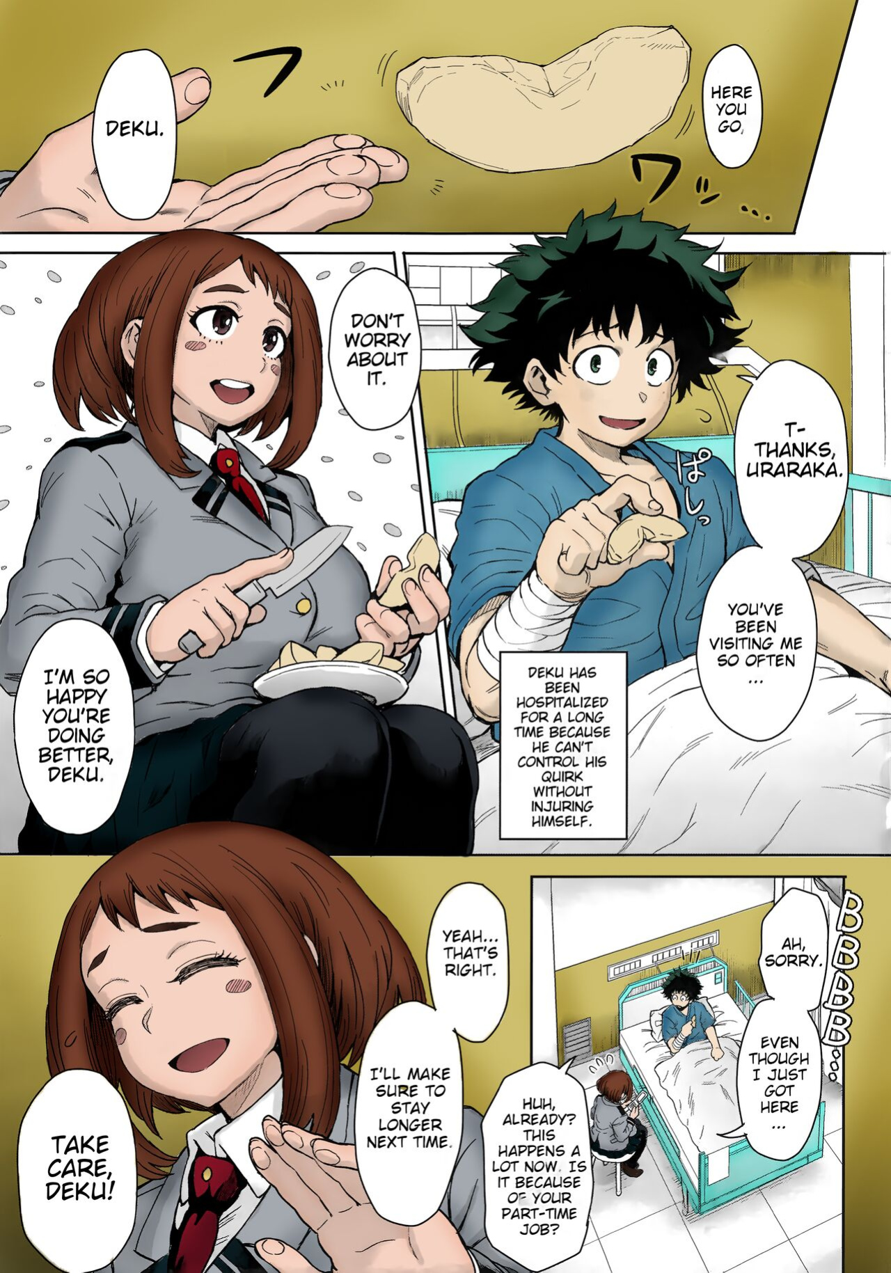 (C90) [Eight Beat (Itou Eight)] Uraraka Ura Fuuzoku | Uraraka's Behind-the-Scenes Prostitution (Boku no Hero Academia) [TekColor] [Colorized]