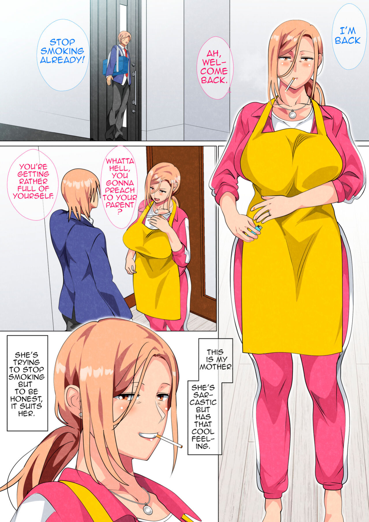[Circle Spice] Musuko ni Yowami o Nigirareta Motoyan no Haha | Son Found his Former Delinquent Mother's Weakness [Amoskandy]