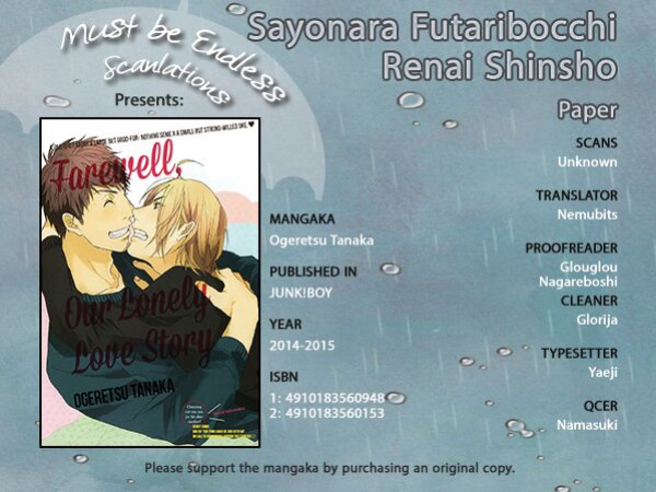 Ogeretsu Tanaka - Sayonara Futaribocchi Renai Shinsho