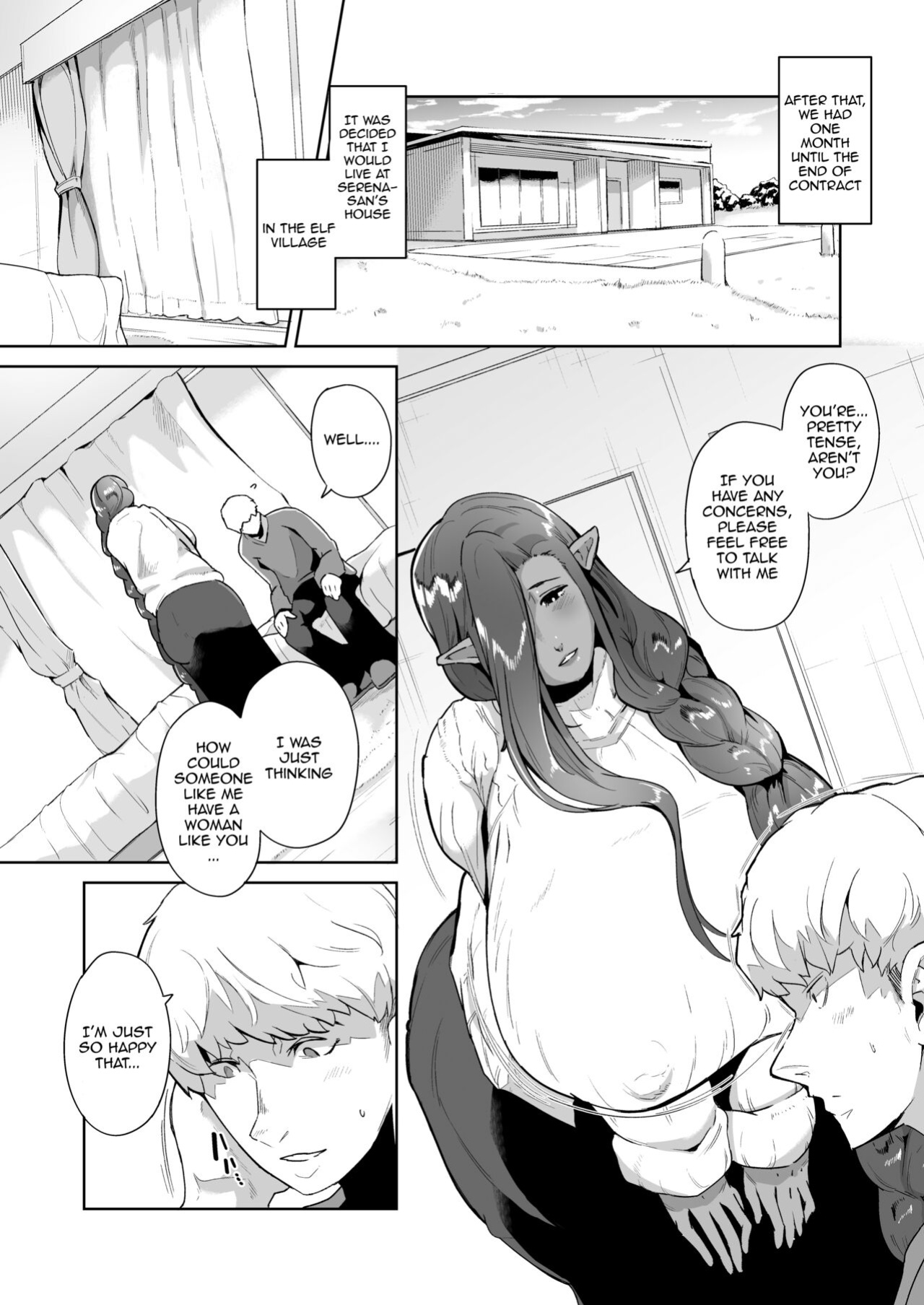 [Noumusai (Miyashiro Yousuke)] Mucchiri Dekachichi Dark Elf no Oba-san to Icha Love Fudeoroshi Seikatsu