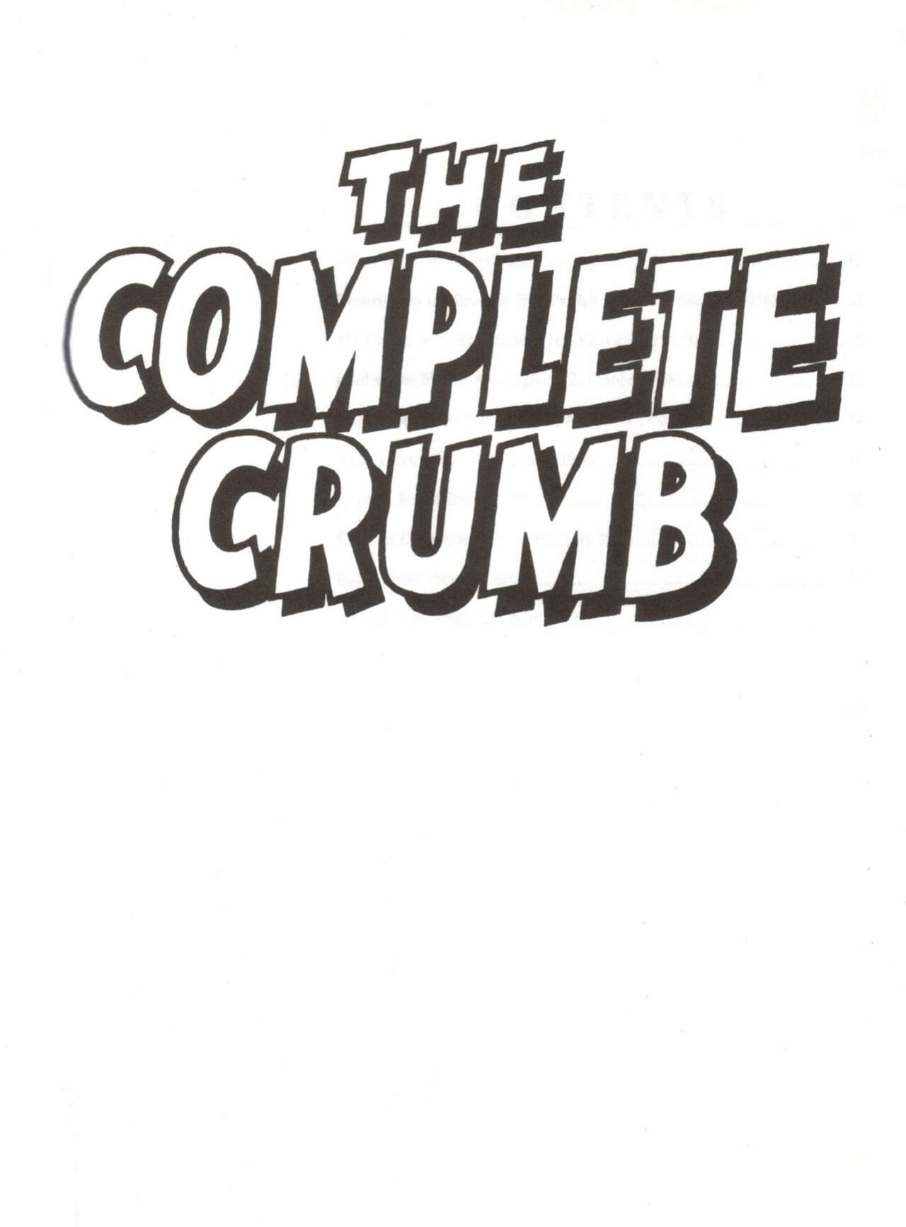The Complete Crumb Comics #1