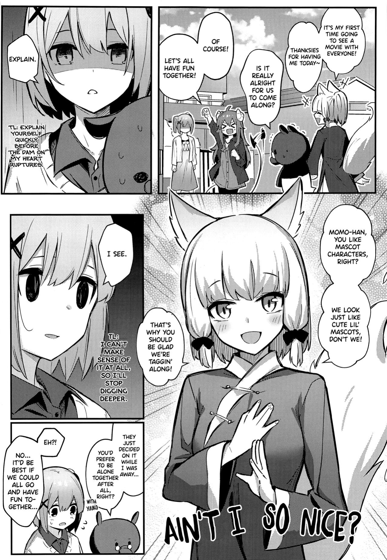 (Natsu no Doujinsai 2022) [Bochi Bochi no Ki (Borusiti)] Momo-chan Yamiochi Shita!? (Machikado Mazoku) [Scanderp Showlations]