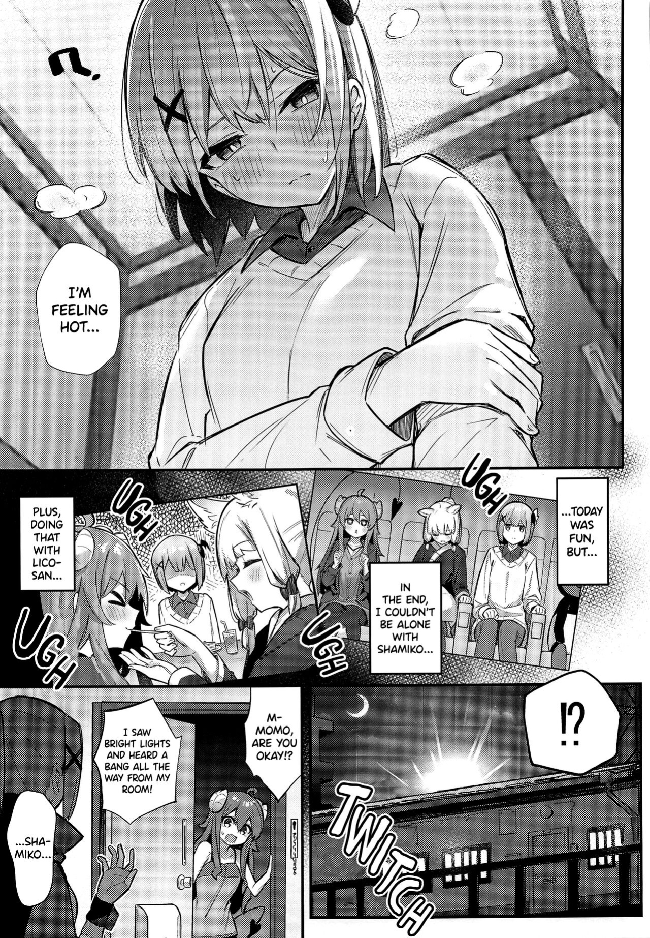 (Natsu no Doujinsai 2022) [Bochi Bochi no Ki (Borusiti)] Momo-chan Yamiochi Shita!? (Machikado Mazoku) [Scanderp Showlations]