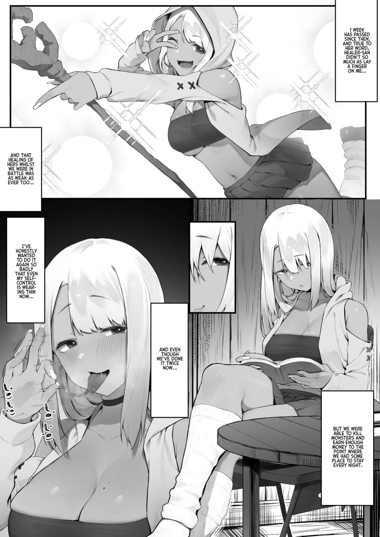 [Nigiri Usagi] Sex Suru to SP o Kaifuku Shitekureru Kuro Gyaru Healer [Kouhen] | The Black Gal Healer who Recovers Your SP When You Have SEX [Part 2] [Kyuume]
