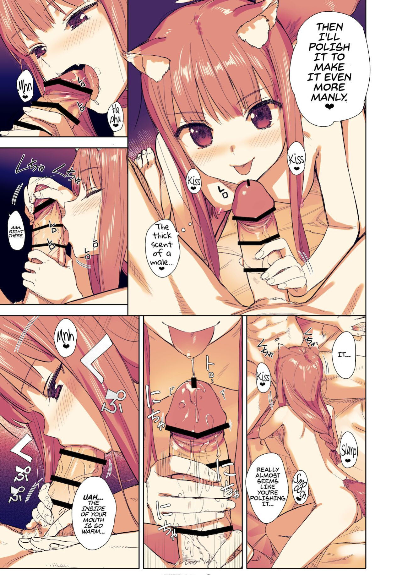 [Ajisaidenden (Kawakami Rokkaku, Takanashi Rei)] Wacchi to Shippori Kezukuroi Hon | Affectionate Grooming With Me (Spice and Wolf) [Von]