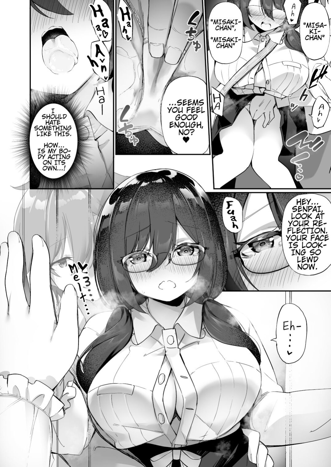 [Amuai Okashi Seisakusho (Kanmuri)] I Switched Bodies with my Large-Breasted Yandere Junior Who is Aroused Just by Hearing the Sound of My Voice! [Round Circle Translation Group]