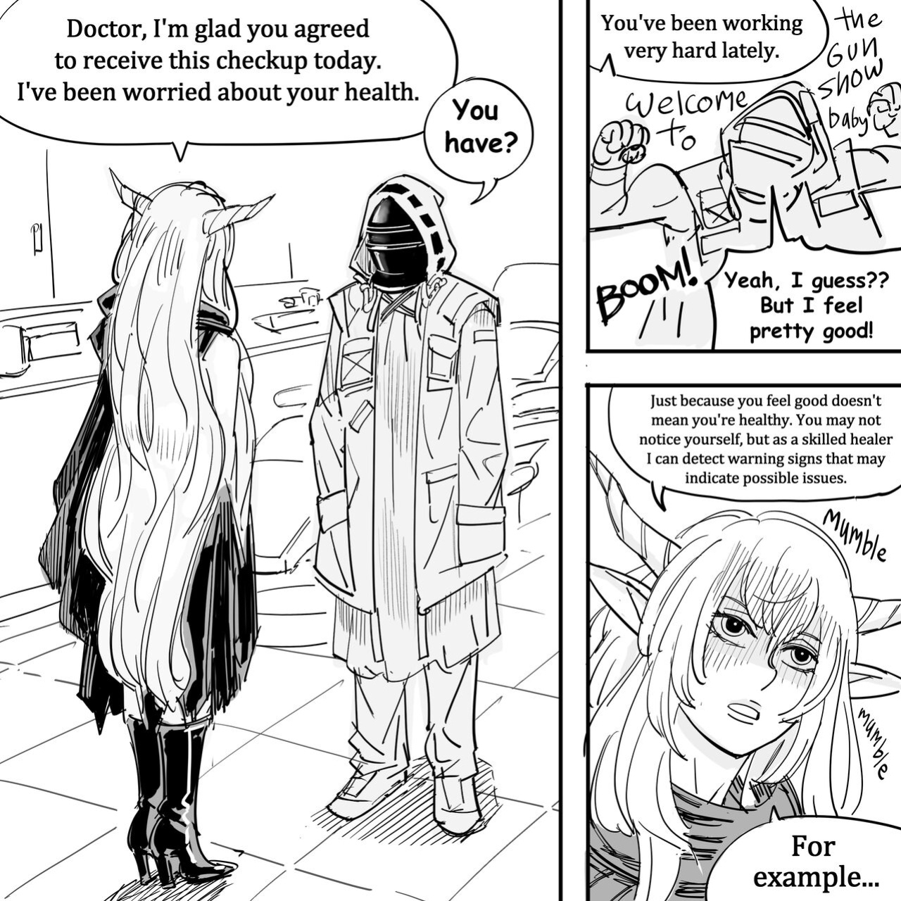 [BB (Baalbuddy) That One Time When the GACHA HORNED ELF Healer Tank claimed that She was doing a Medical Checkup and then did LEWD things to my BODY (Arknights)
