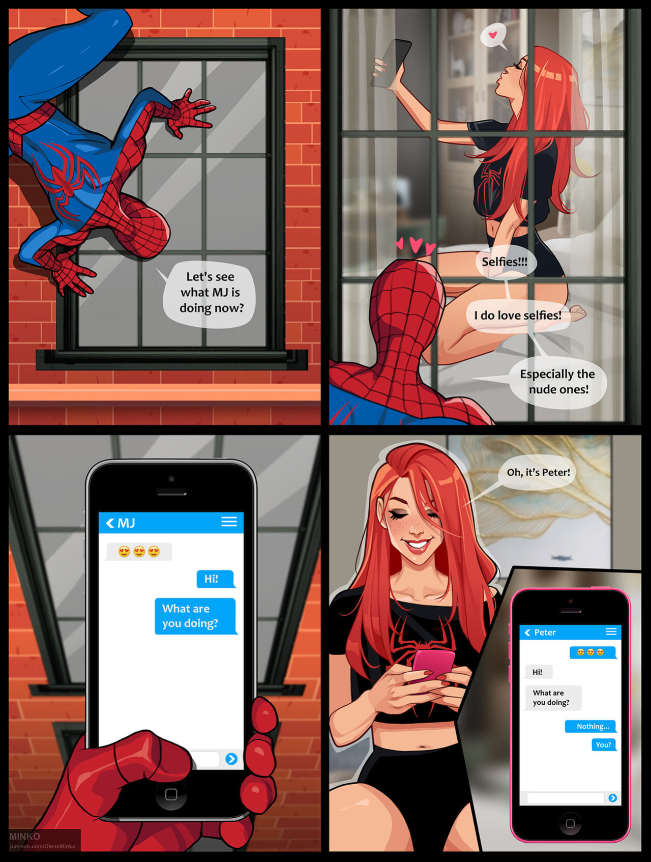 [Olena Minko] Mary Jane and unexpected visitor (Spider-Man)