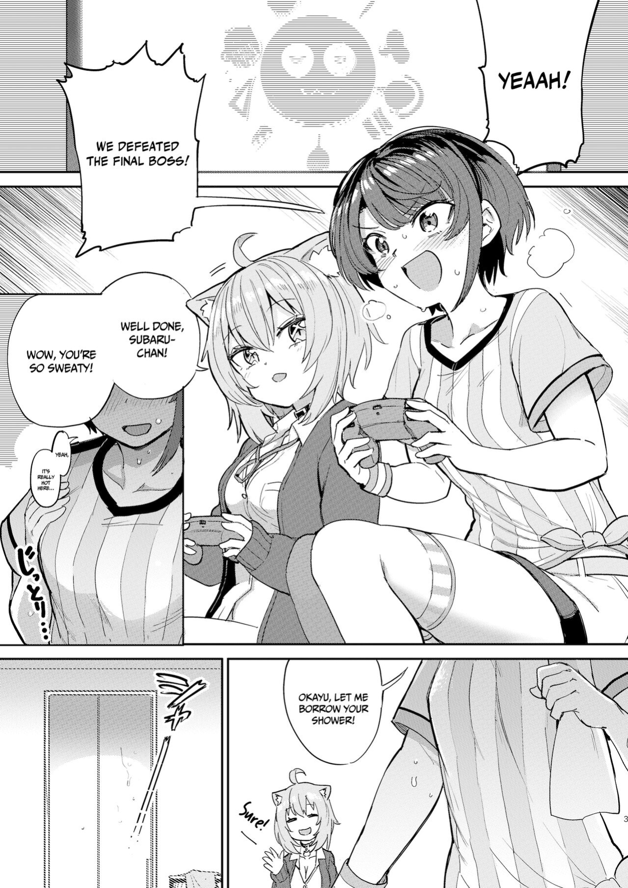 [Yakitate Jamaica A (Aomushi)] Hatsujou Kiken Chitai | Sexual Excitement Danger Zone (Oozora Subaru, Nekomata Okayu)
