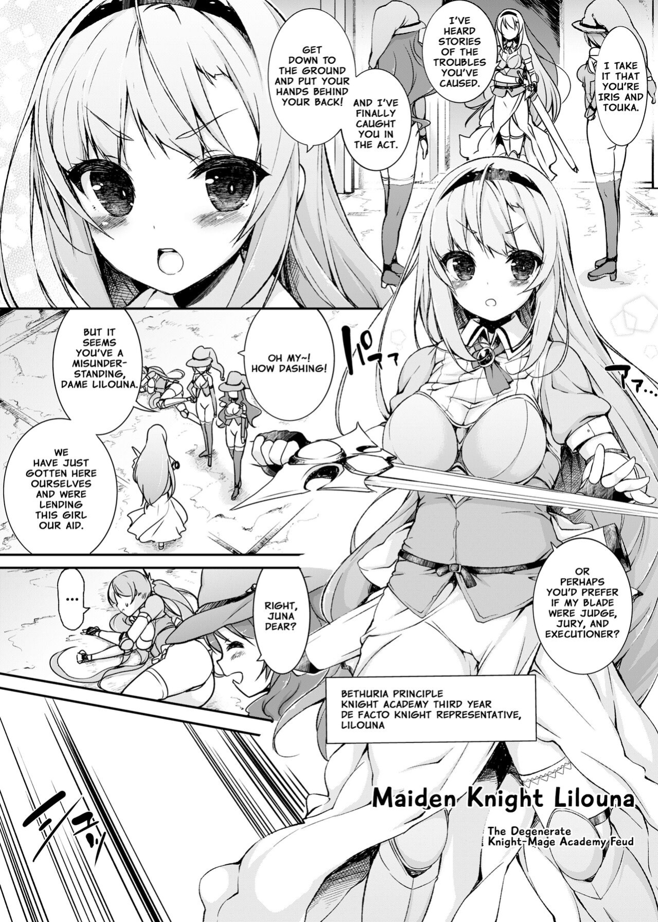 [Massaratou (Motomushi)] Onna Kishi Sei Ruruna ~Kishi Mahou Gakuen Intan~ | Maiden Knight Lilouna ~The Degenerate Knight-Mage Academy Feud~