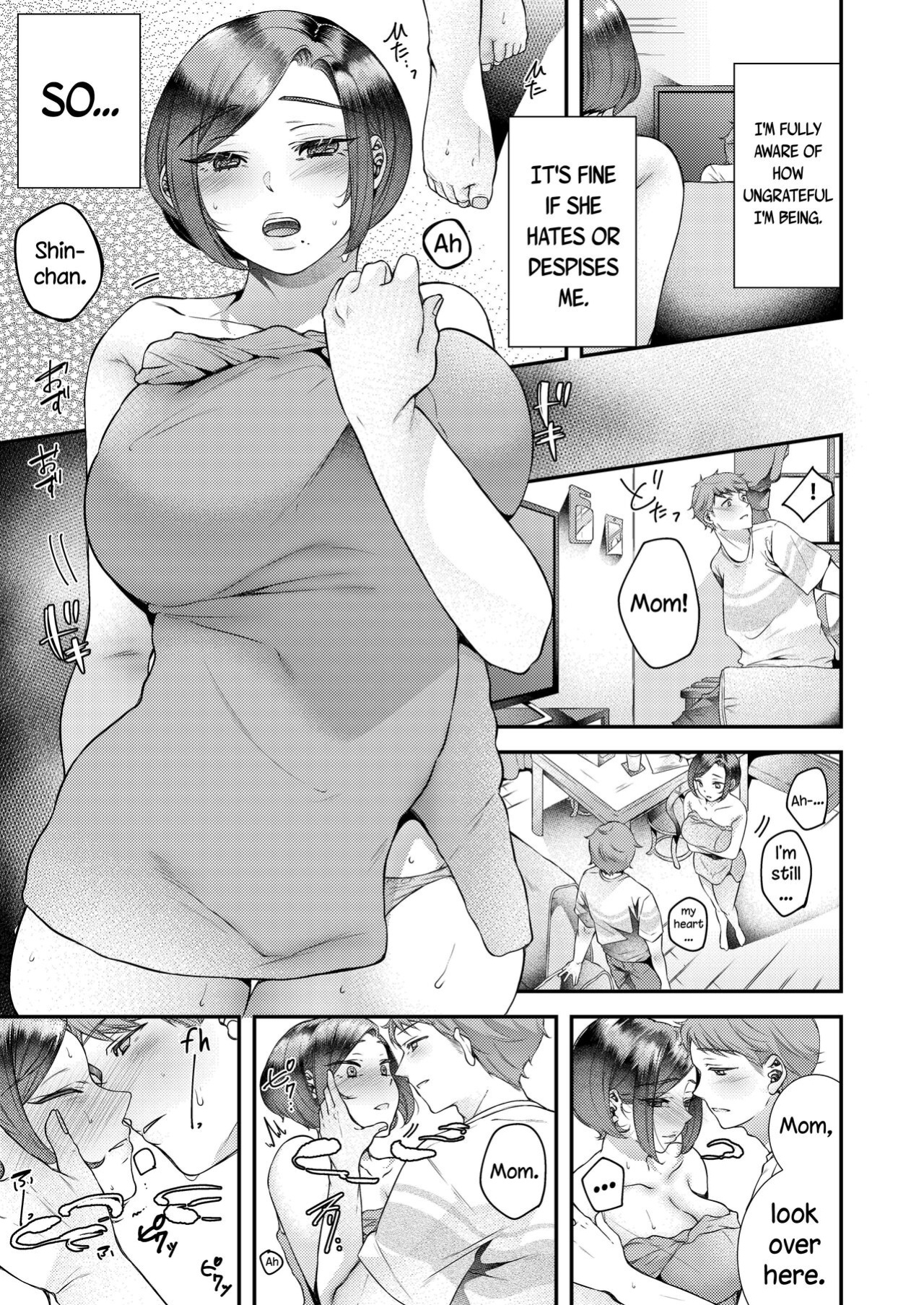 [Shinsen Shiboritate Nama Gyuunyuu (Shiawase na Choushoku.)] Okaa-san, Kono Kankei Ja Irarenai | Mom, We Can't Keep Going Like This