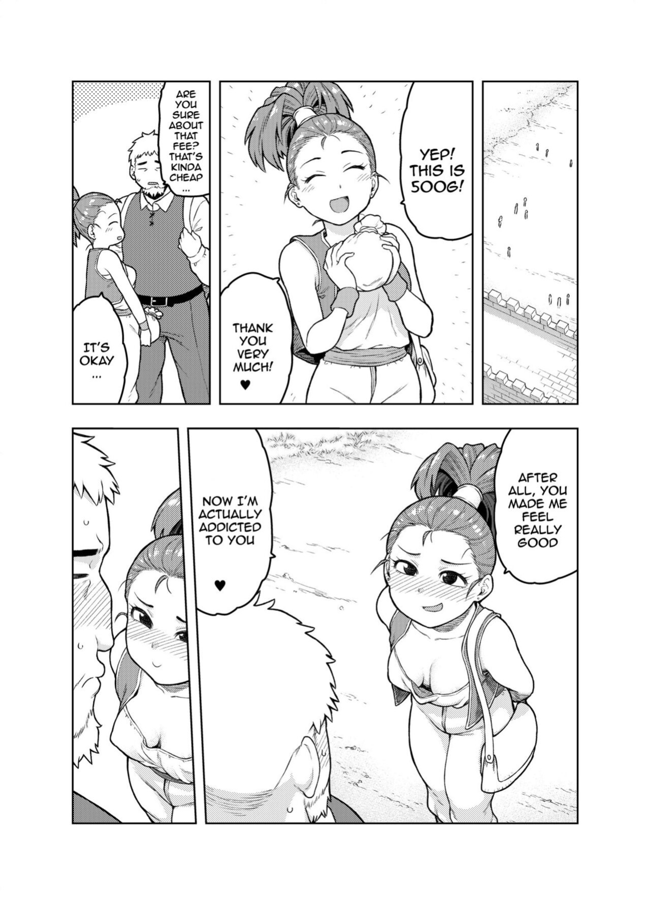 [Meshi no Tomo (Tsukudani)] Shounin-chan wa Ecchi ga Osuki | This Merchant Girl Loves Being Lewd (Dragon Quest III)
