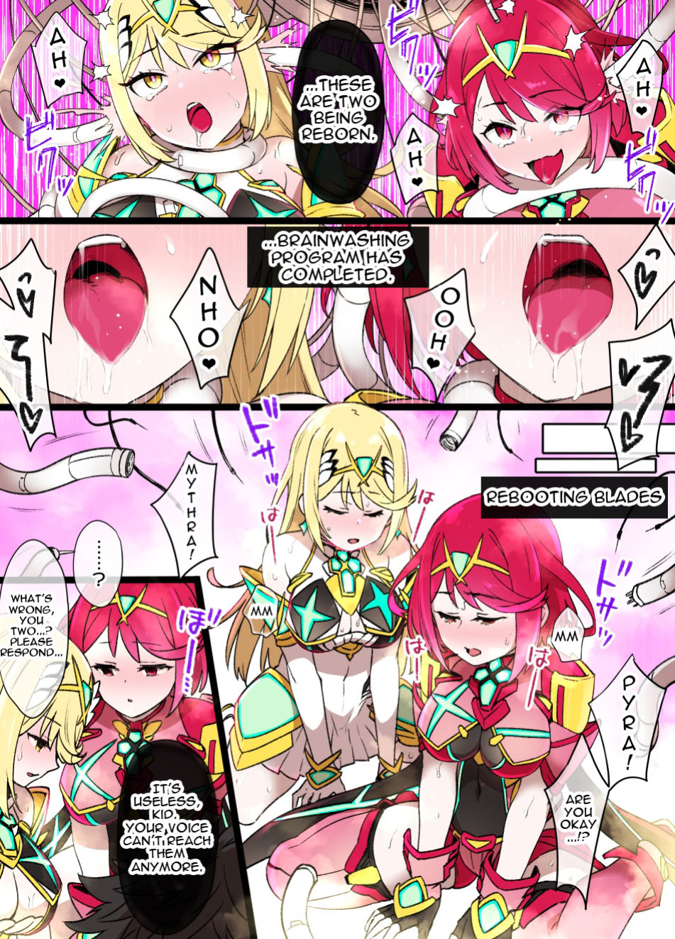 [Kusayarou] Homura & Hikari Sennou NTR Manga 14P | Homura & Hikari Brainwashing NTR (Xenoblade 2)
