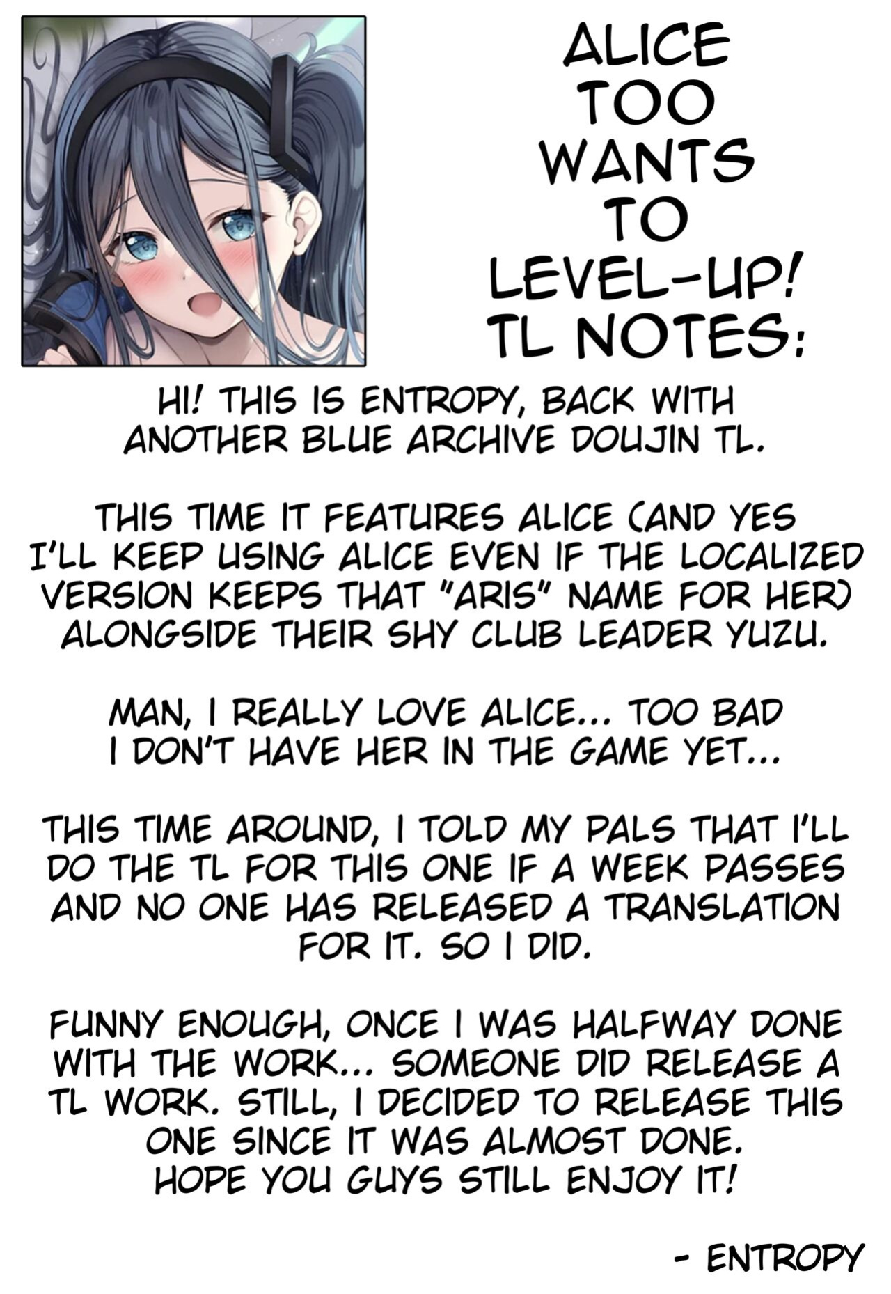 (C99) [Twilight Road (Tomo)] Alice mo Level Up Shitai desu! + Yuzu no Free Pass o Tsukai masuka...? | Alice too, wants to Level-up! + Do you want to use Yuzu's Free Pass...? (Blue Archive) [Entropy]