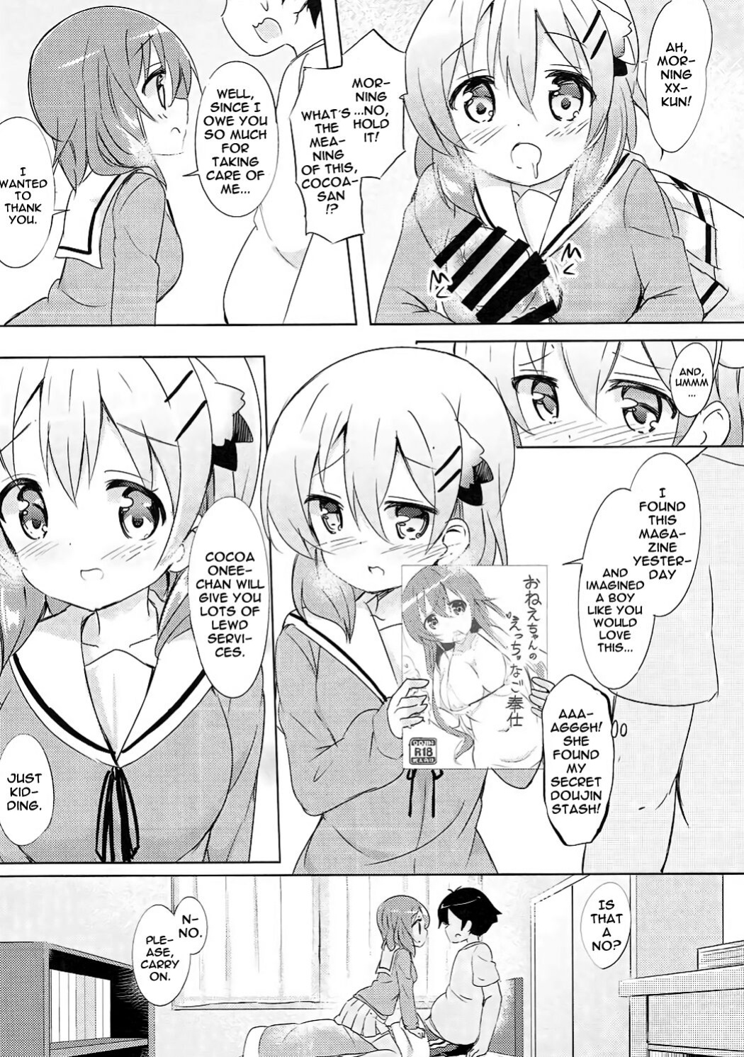 (C91) [0000 (Akito.)] Kokoa Onee-chan to Otonari no Seki | Kokoa Onee-chan Is In The Seat Next To Me (Gochuumon wa Usagi desu ka?)