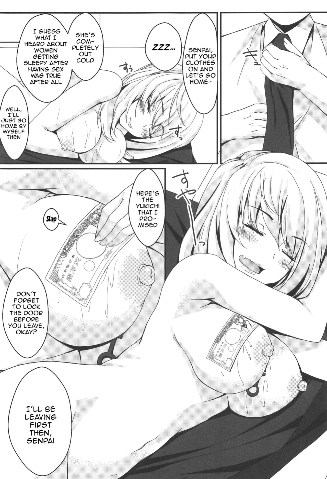 [Jinsei Saigo no Asobi. (Sakura Ryota)] Buhi o Kasegu Senpai! | Earn That Club Money Senpai! (Tejina Senpai)