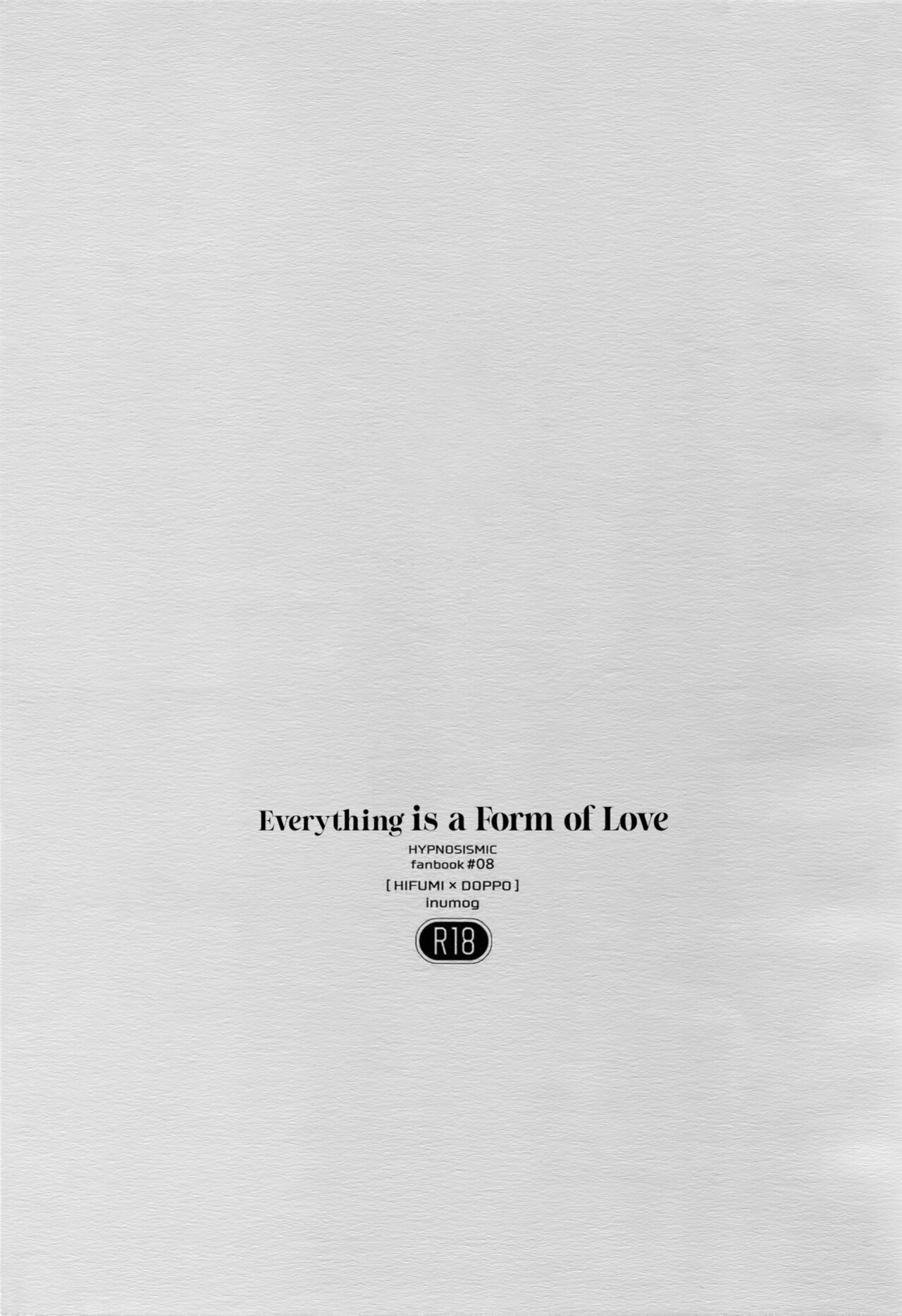 (C96) [inumog (Fujino, Marumo)] Zenbu, Ai no Katachi | Everything is a Form of Love (Hypnosis Mic) {Hypnotized Division Scans}