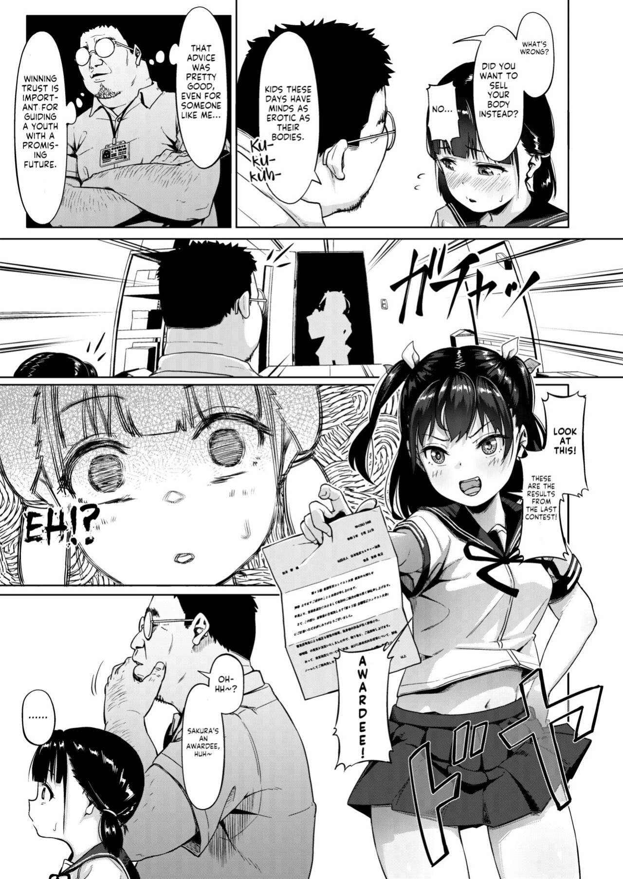 [Circle Mizusane (Mizusane)] Joshi Shashin-bu to Oji-san Shidouin ~Kuimono ni Sareta Akogare~ [Komori Translations]