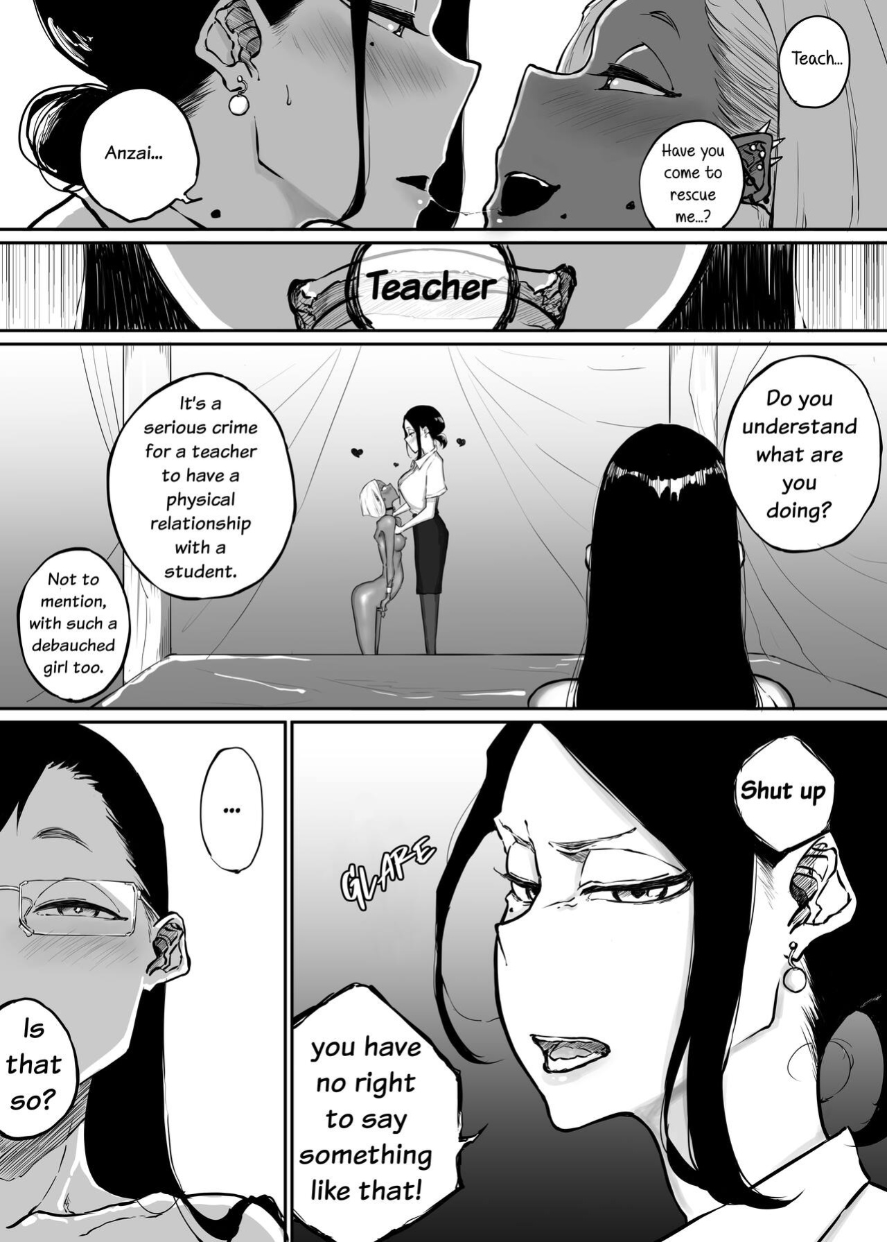 [Sky Dogma (Pandacorya)] Sparta Sensei ga Oshiego no Bitch Gal ni Ecchi na Koto Sareru Hanashi 3 | The Story of a Strict Teacher Who Got Fucked by Her Gyaru Bitch Student #3 [YuriYaku]