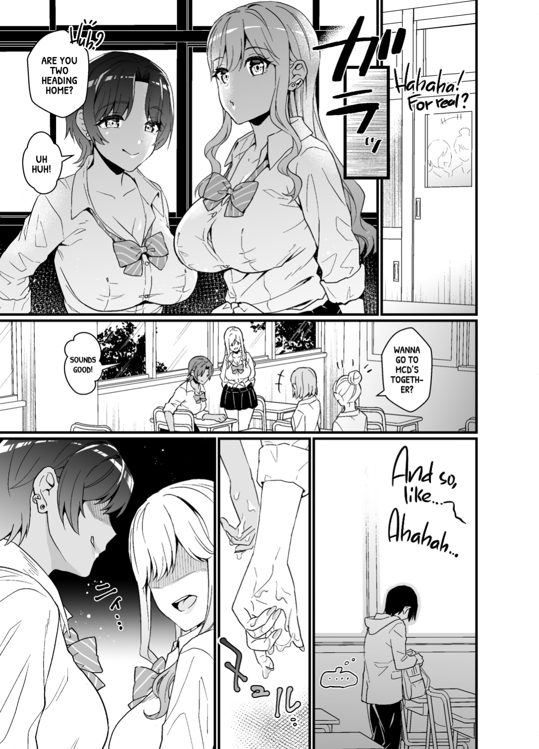 [Miwami (Ono Hiroki)] Gal ni Houkago Oppai Sawatte ku? te Sasowareru Hanashi | That Time Gyarus Asked Me to Grope their Tits After Class [head empty]