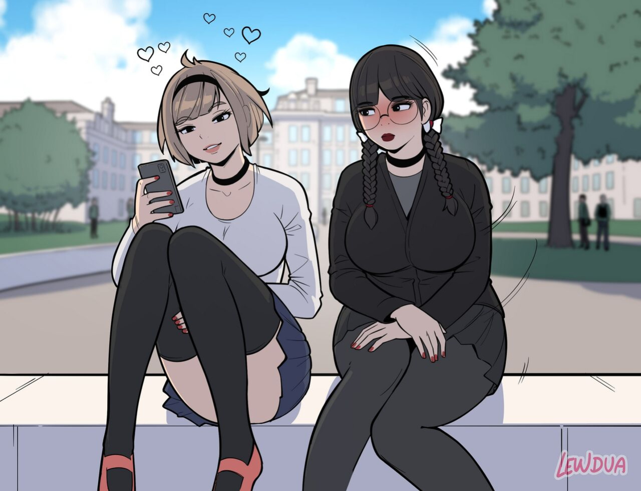[Lewdua] Watching videos at school