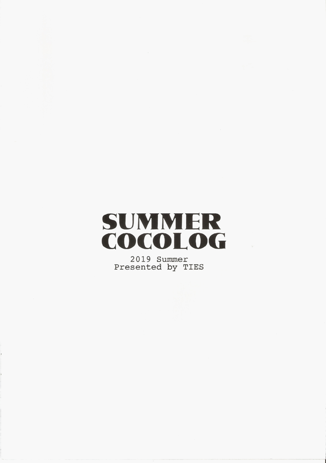 (C96) [TIES (Takei Ooki)] SUMMER COCOLOG [TRJR]