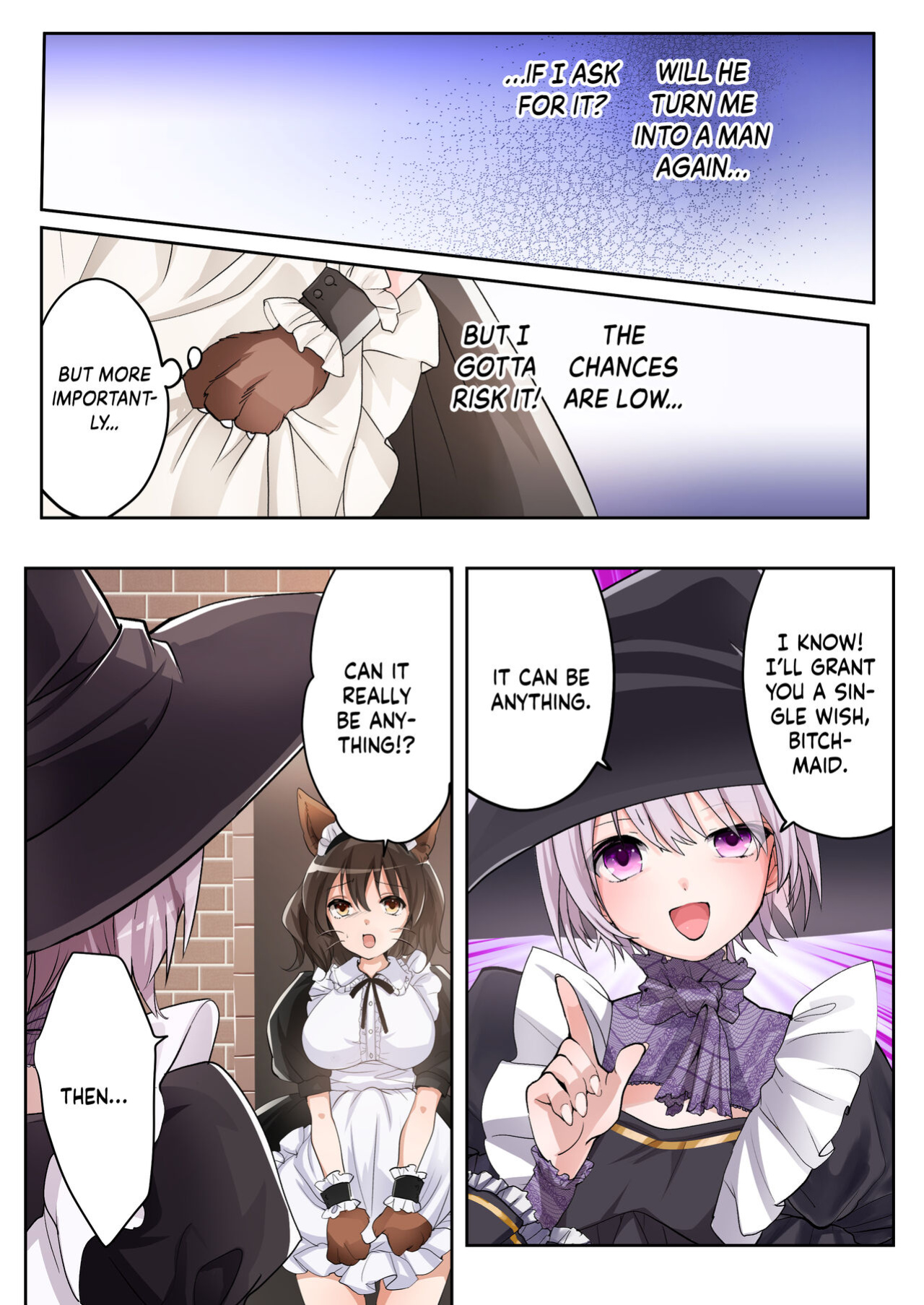 [Amuai Okashi Seisakusho (Kaiware Daikon, Seto Kouhei)] Yuusha no Ore wa TS Mesuinu Maid nanka ni wa Zettai ni Naranai! [Kinsei Translations]