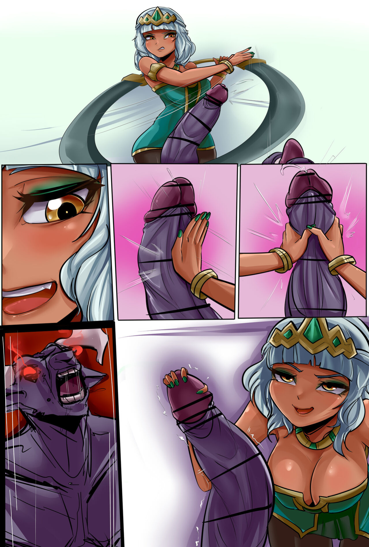 [Geks] Qiyana vs Minotaur (League of Legends) (Pixiv Fandox)