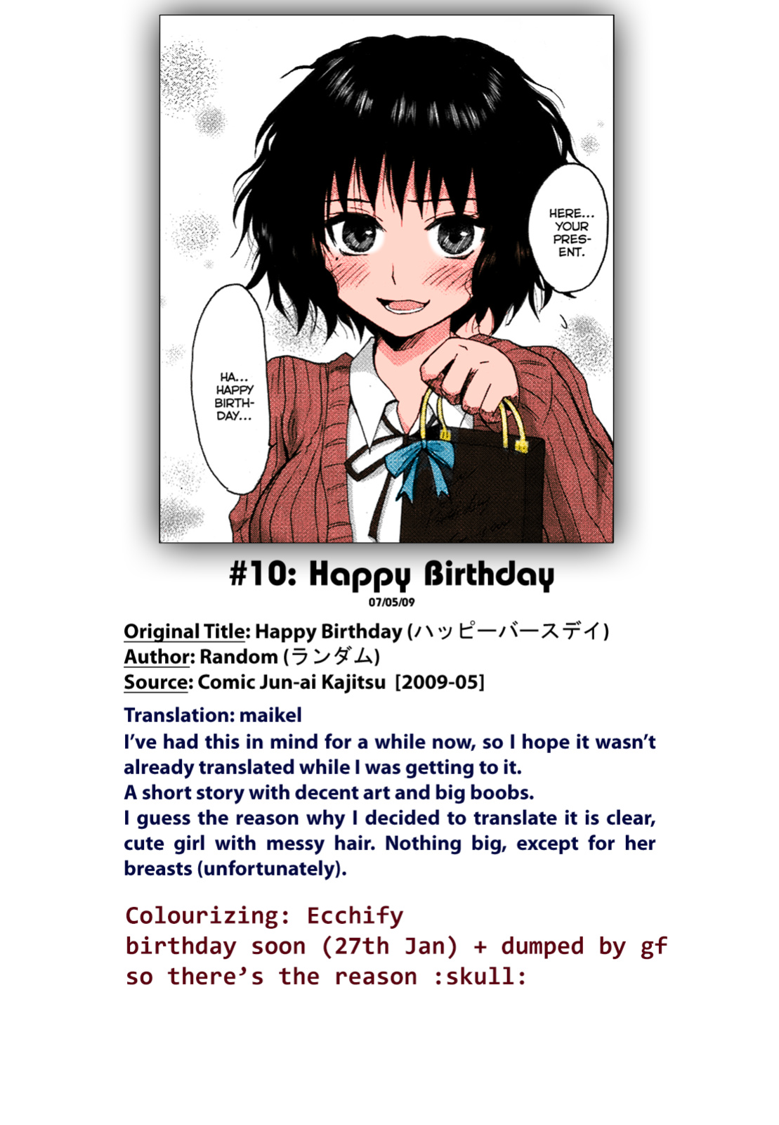 [Random] Happy Birthday (Jun-ai Kajitsu 2009-05) [maikel] [Colorized] [Ecchify]