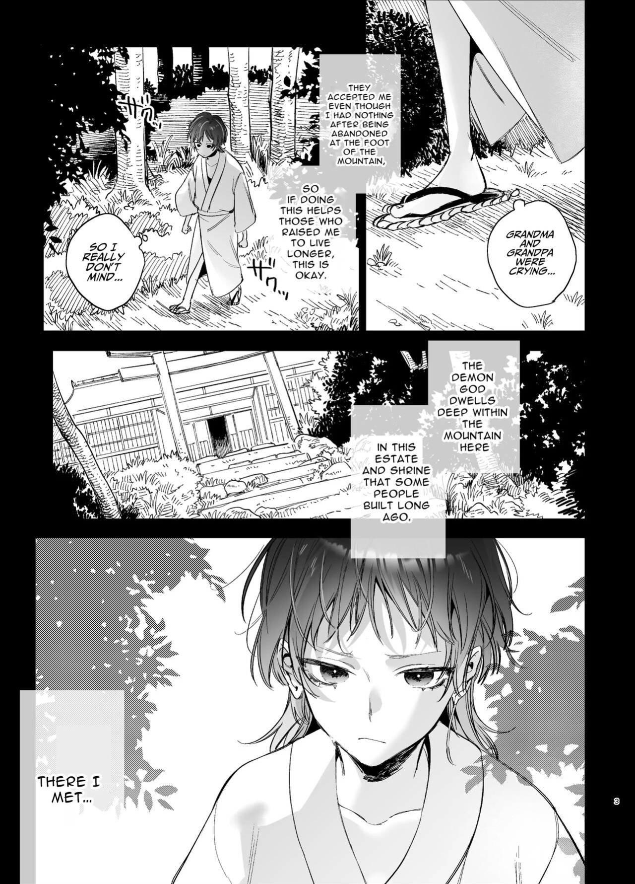 [Umenegi Daimyoujin (Umekoppe)] Ikenie Onna Wa Kodokuna Kijin Sama Ni Ban Kōbi De To Sareru | The Sacrificial Maiden Corrupted by Coupling With an Oni